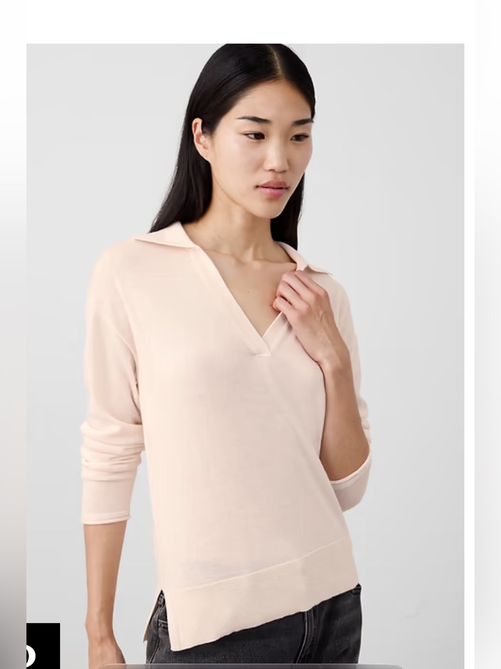 Banana Republic MERINO WOOL JOHNNY-COLLAR SWEATER